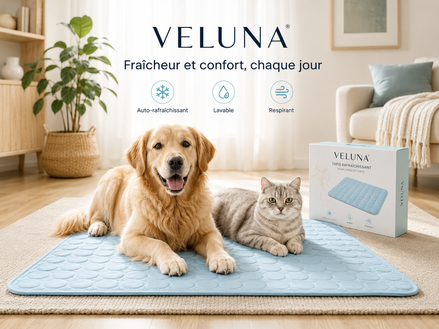 Tapis rafraîchissant VELUNA pour chiens et chats